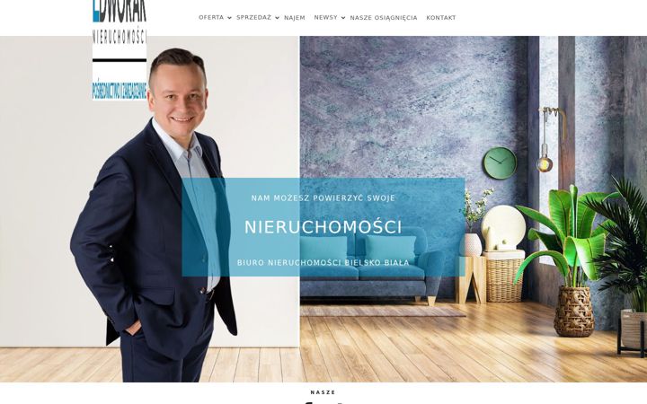 Kuvakaappaus sivustosta dworaknieruchomosci.pl