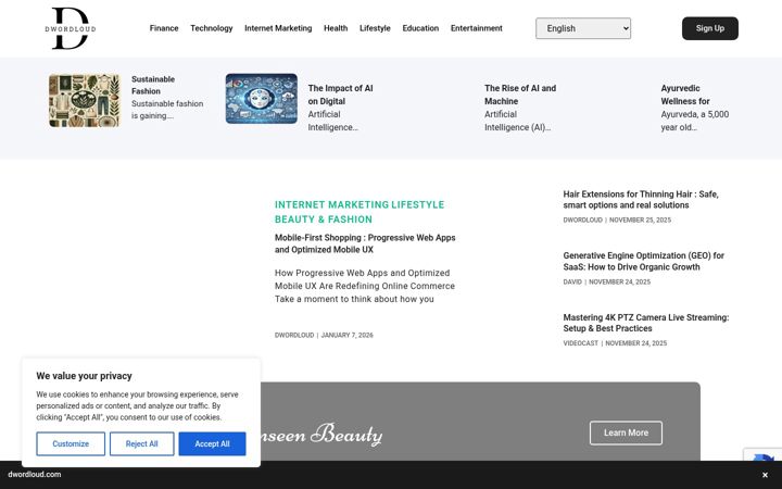 Screenshot of dwordloud.com