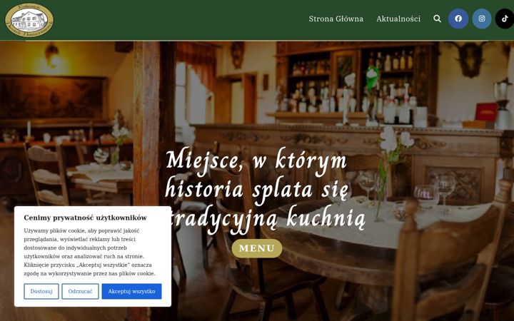 Kuvakaappaus sivustosta dworekdonnersmarck.pl