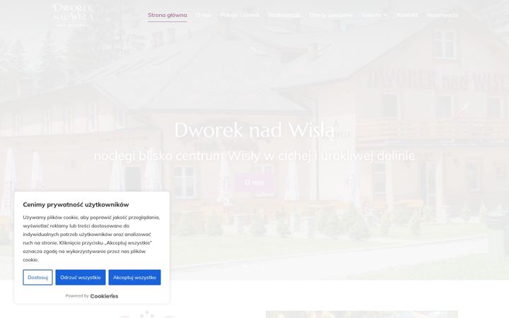 Kuvakaappaus sivustosta dworeknadwisla.pl