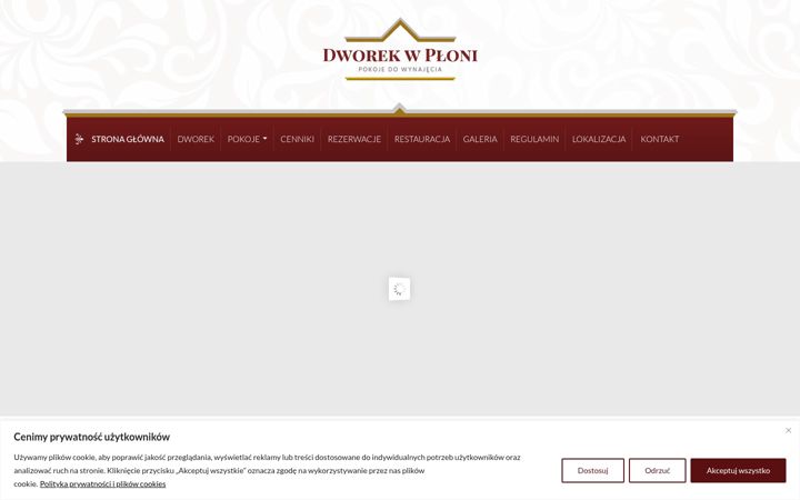Kuvakaappaus sivustosta dworekwploni.pl
