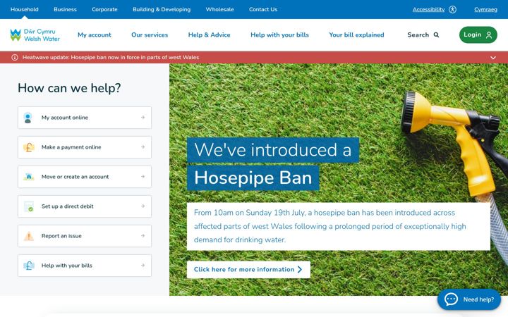 Screenshot of dwrcymru.com