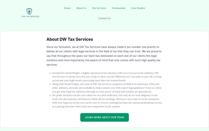 Screenshot of dwtaxservices.com