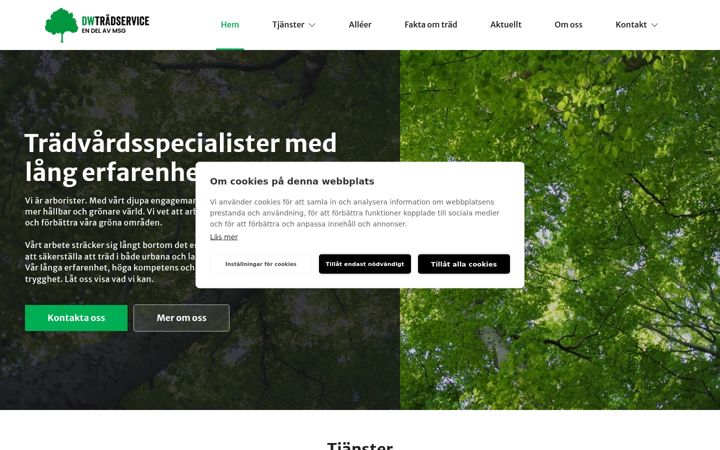 Screenshot von dwtradservice.se