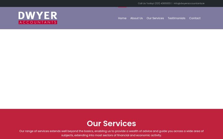 Posnetek zaslona dwyeraccountants.ie