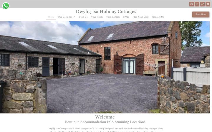 Screenshot of dwyligisaholidaycottages.com