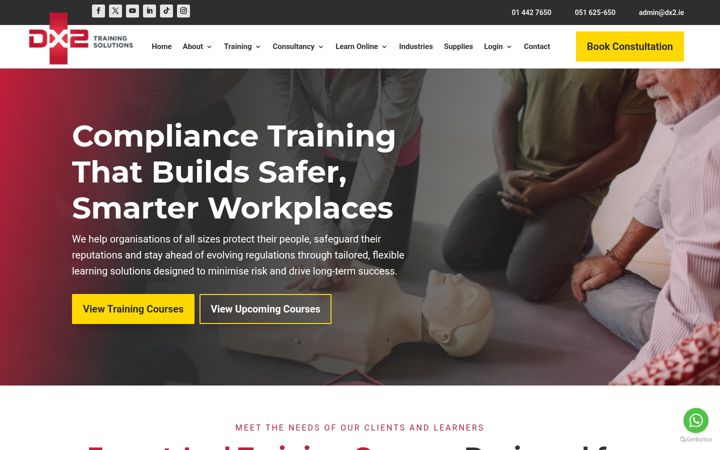 Posnetek zaslona dx2training.ie