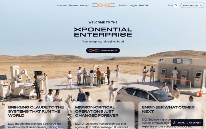 Skærmbillede af dxc.com