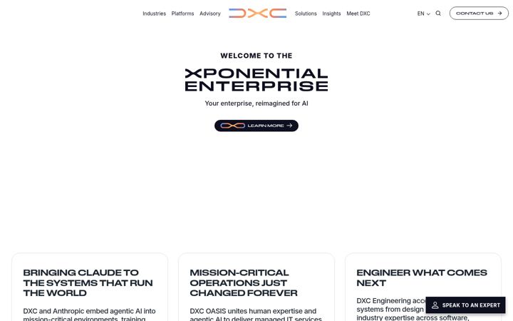 Screenshot of dxc.technology