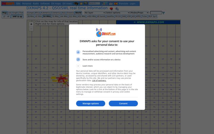 Screenshot of dxmaps.com