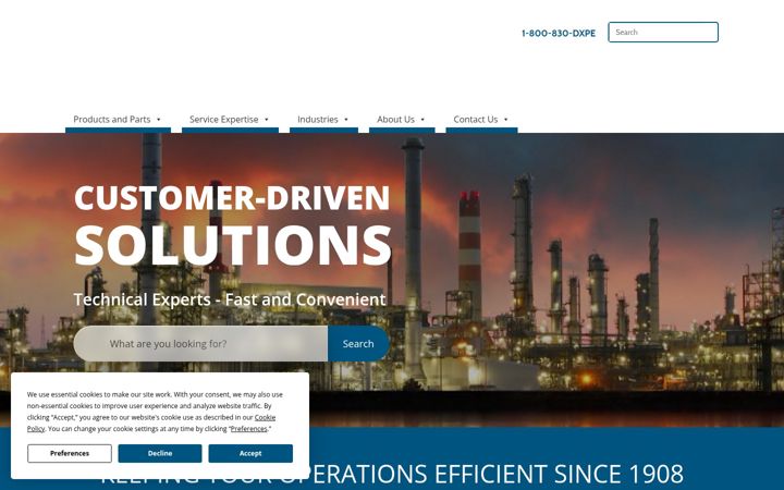 Screenshot of dxpe.com