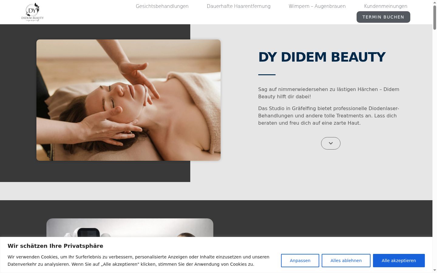 Sutikimo reklamjuostės, rodytos prieš bet kokią sąveiką, ekrano kopija