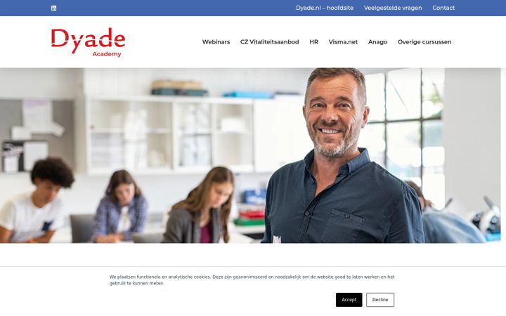 Snímek obrazovky dyadeacademy.nl