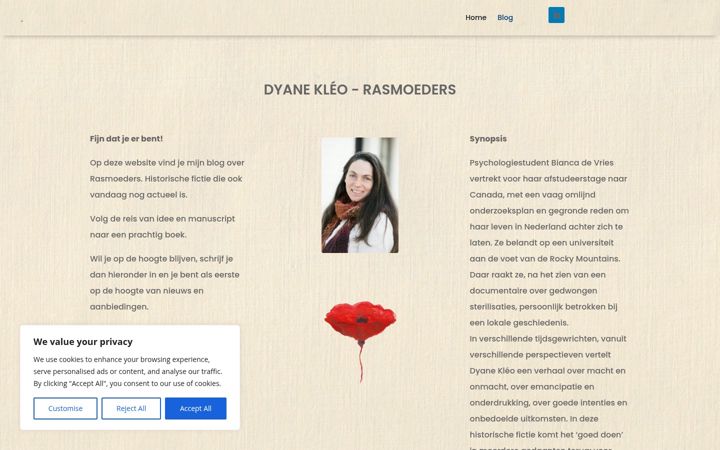 Екранна снимка на dyanekleo.nl