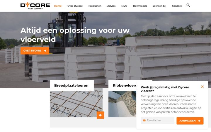 Екранна снимка на dycore.nl
