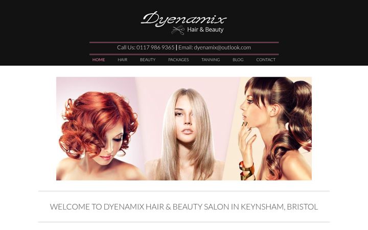 Capture d'écran de dyenamixhairandbeauty.co.uk