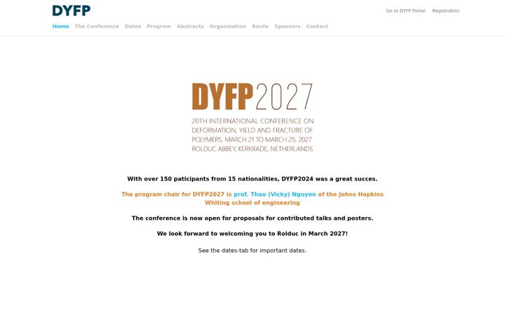 Captură de ecran a dyfp-conferences.org