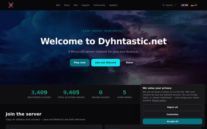 Snímek obrazovky dyhntastic.net