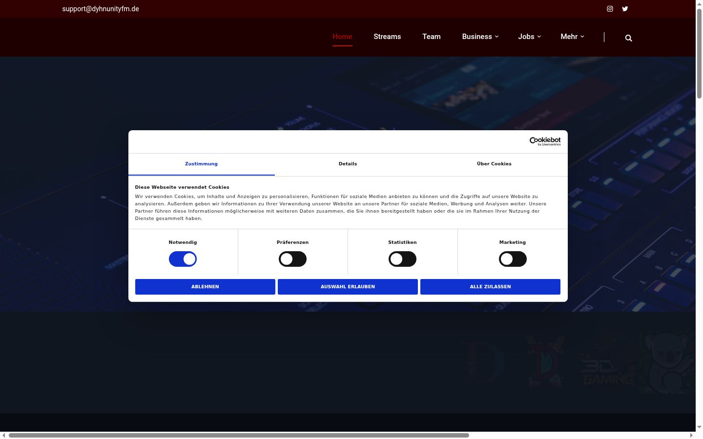 Screenshot tal-banner tal-kunsens muri qabel kwalunkwe interazzjoni