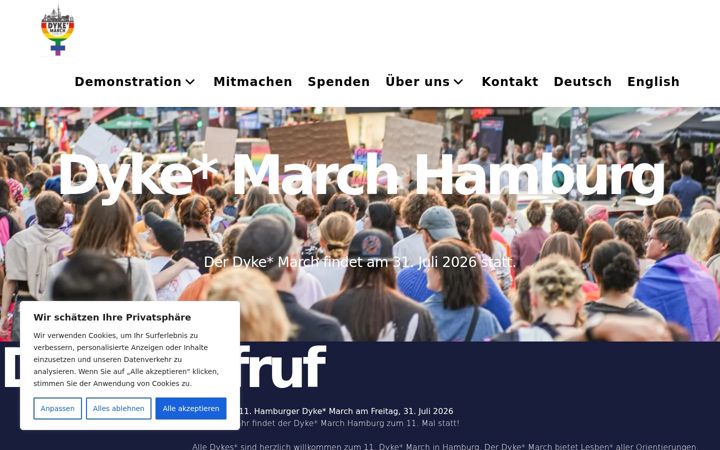 Screenshot van dykemarchhamburg.de