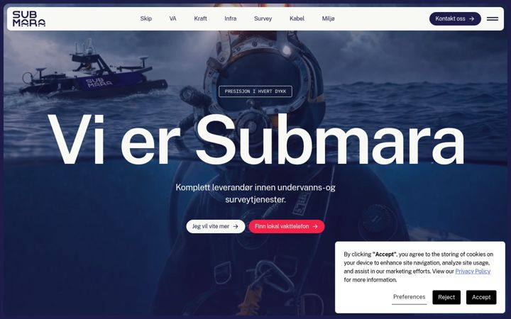 Screenshot of dykkerkompaniet.com