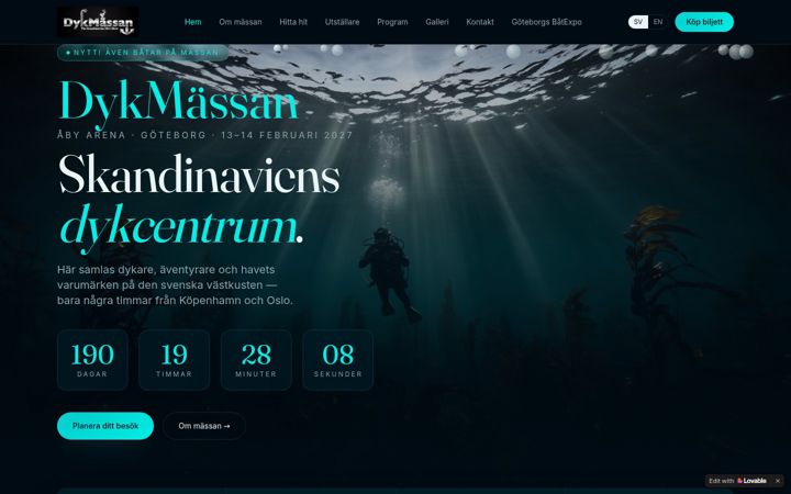 Screenshot von dykmassan.se