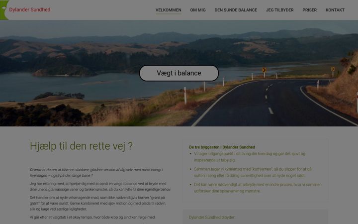 Skjámynd af dylandersundhed.dk