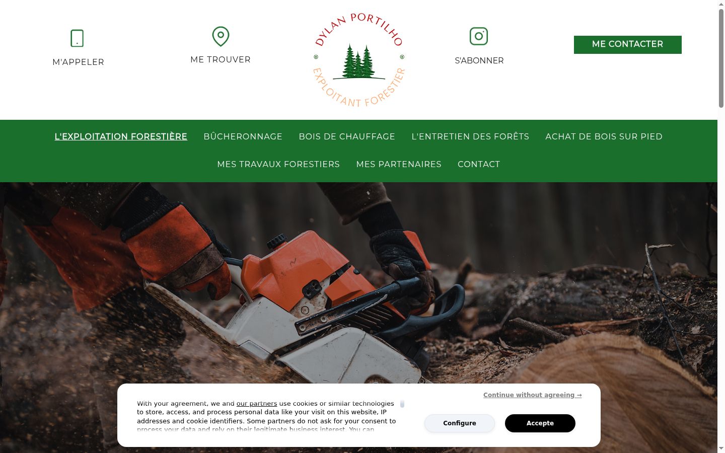 Screenshot del banner di consenso mostrato prima di qualsiasi interazione