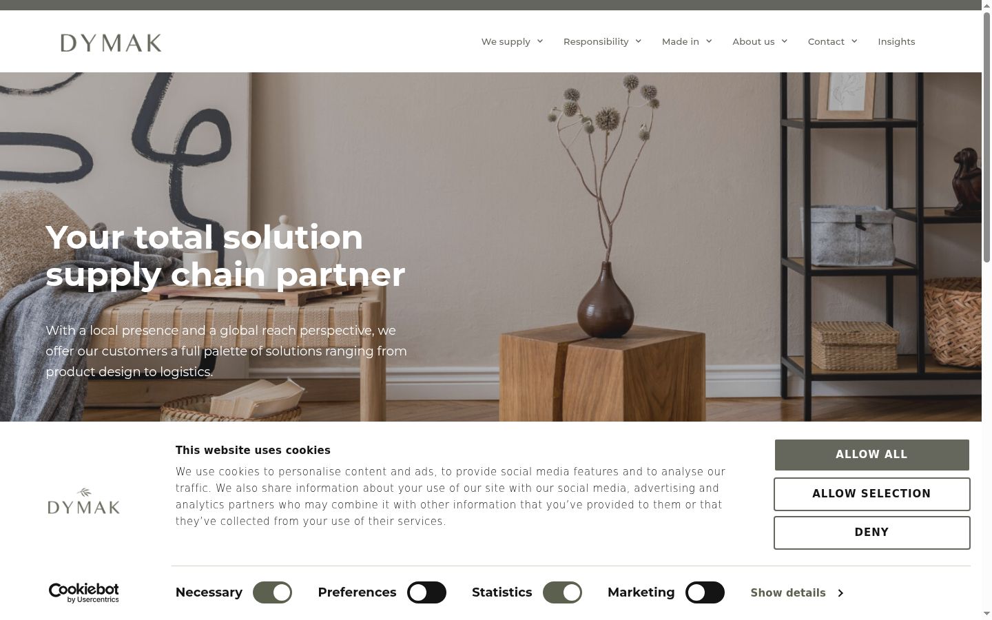 Screenshot of the consent banner shown before any interaction