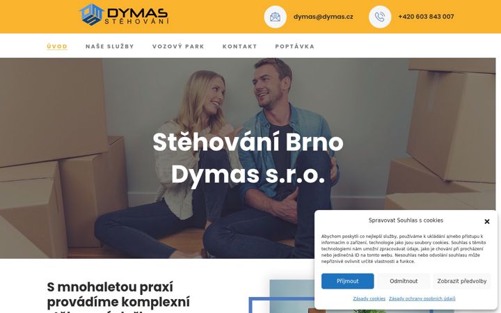 Screenshot di dymas.cz