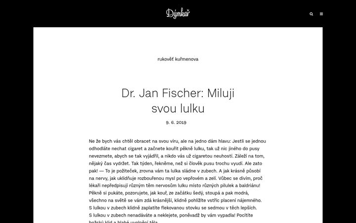 Screenshot di dymkar.cz