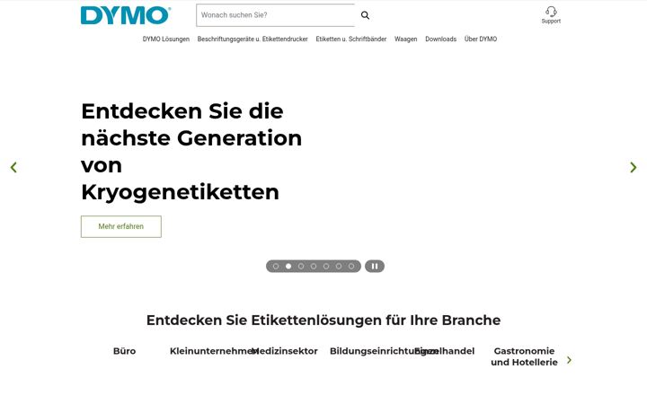 Screenshot of dymo.de