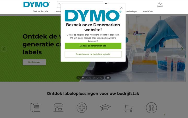 Snímek obrazovky dymo.nl