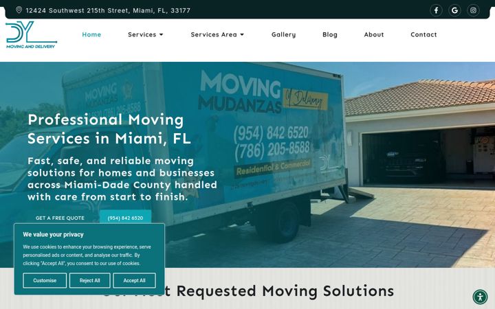 Screenshot of dymovingdelivery.com
