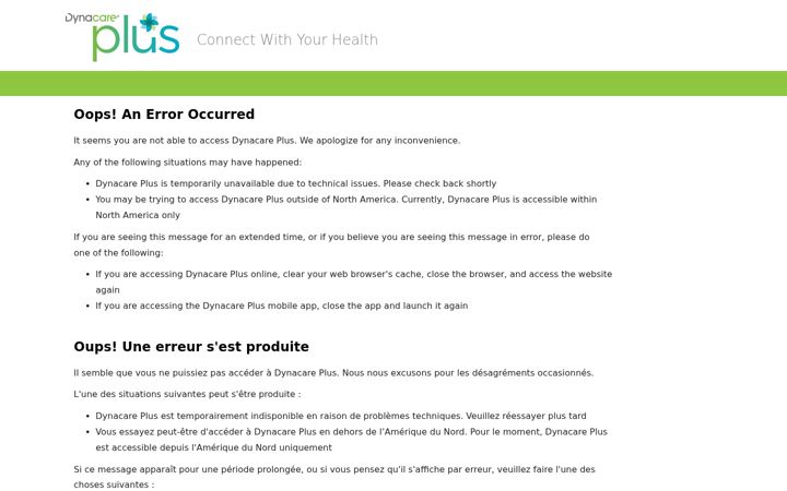 Screenshot του dynacareplus.com
