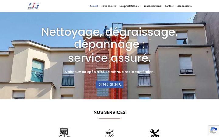 Kuvakaappaus sivustosta dynaclear.fr