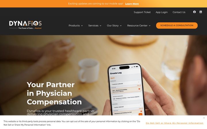 Screenshot of dynafios.com