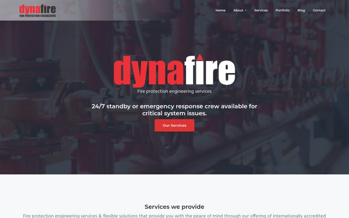 Capture d'écran de dynafire.co.za