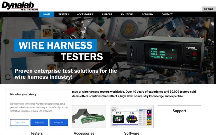 Screenshot of dynalabtesters.com