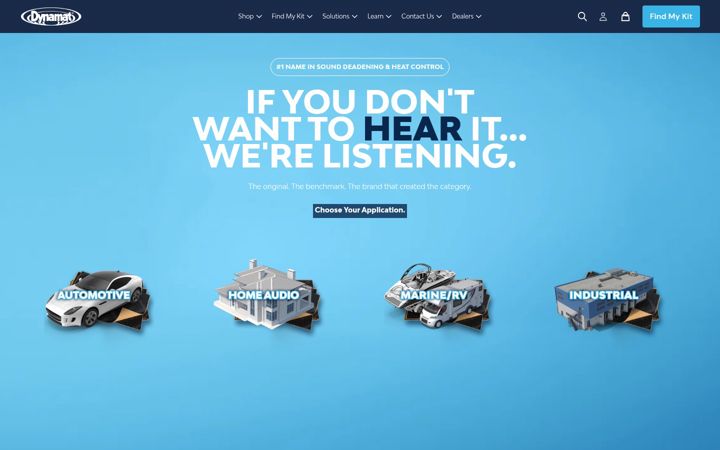 Screenshot of dynamat.com