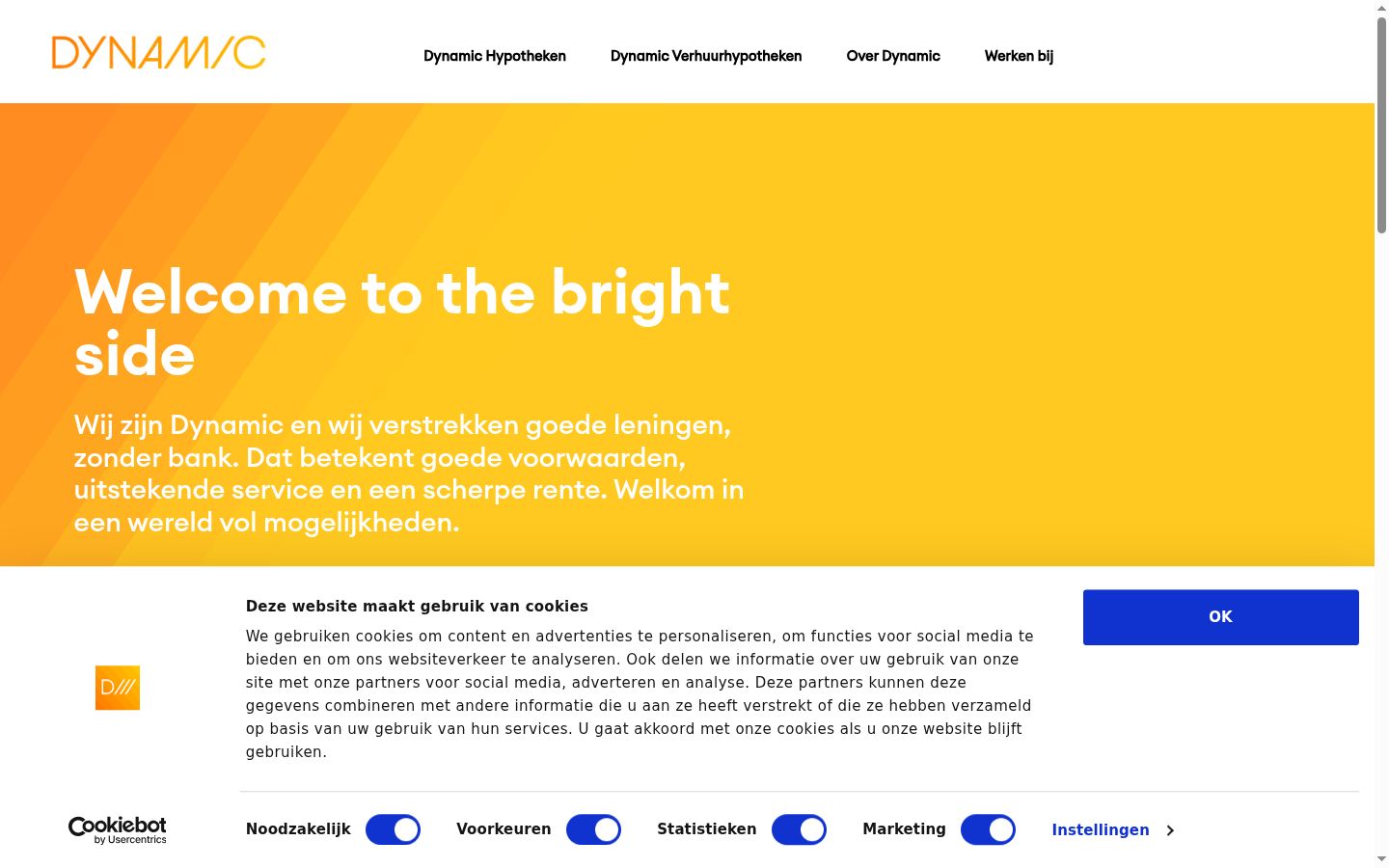 Screenshot del banner di consenso mostrato prima di qualsiasi interazione