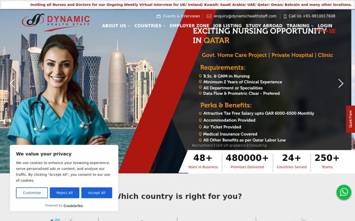 Screenshot of dynamichealthstaff.com