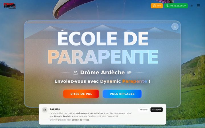 Screenshot of dynamicparapente.com