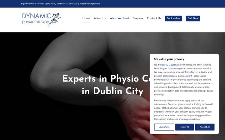 Екранна снимка на dynamicphysiotherapy.ie