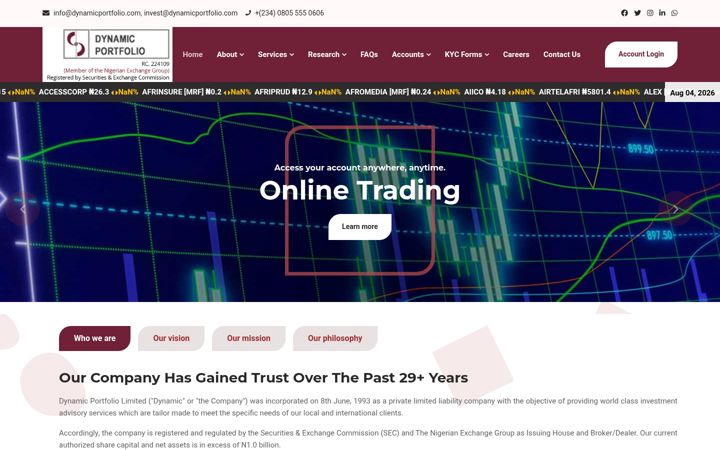 Screenshot of dynamicportfolio.com