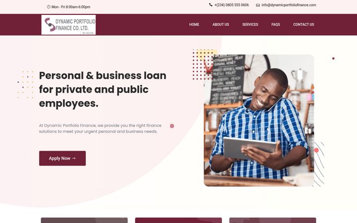 Screenshot of dynamicportfoliofinance.com