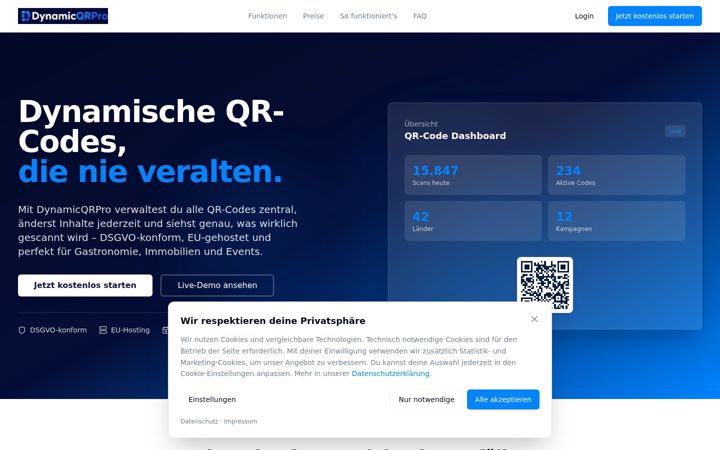 Screenshot of dynamicqrpro.de