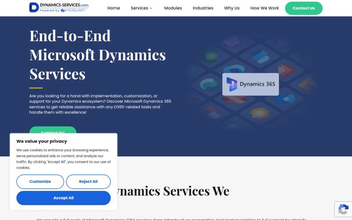 Screenshot of dynamics-services.com