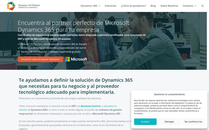 Ekraanipilt saidist dynamics365partners.es
