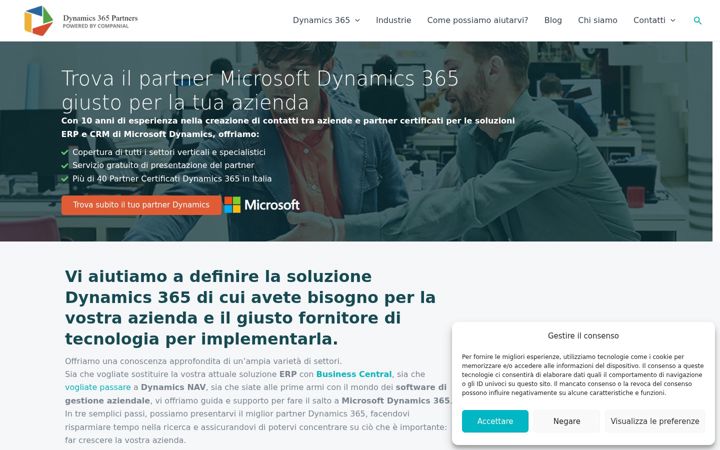 Ekraanipilt saidist dynamics365partners.it